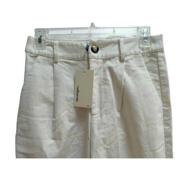 Anthropologie The Korner White Pinwale Cordurory Wide-Leg Bell Bottom Pants Sz 4 - Picture 2 of 4